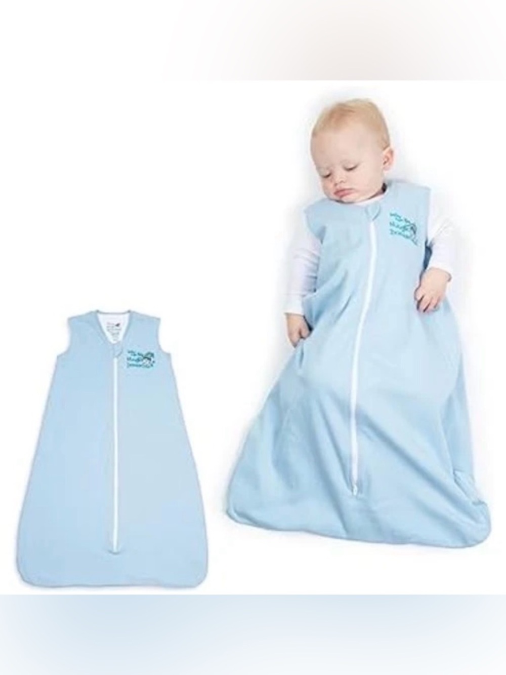 Baby Merlin Magic Light Blue Sleeveless Baby Sleep Sack with Front Zip